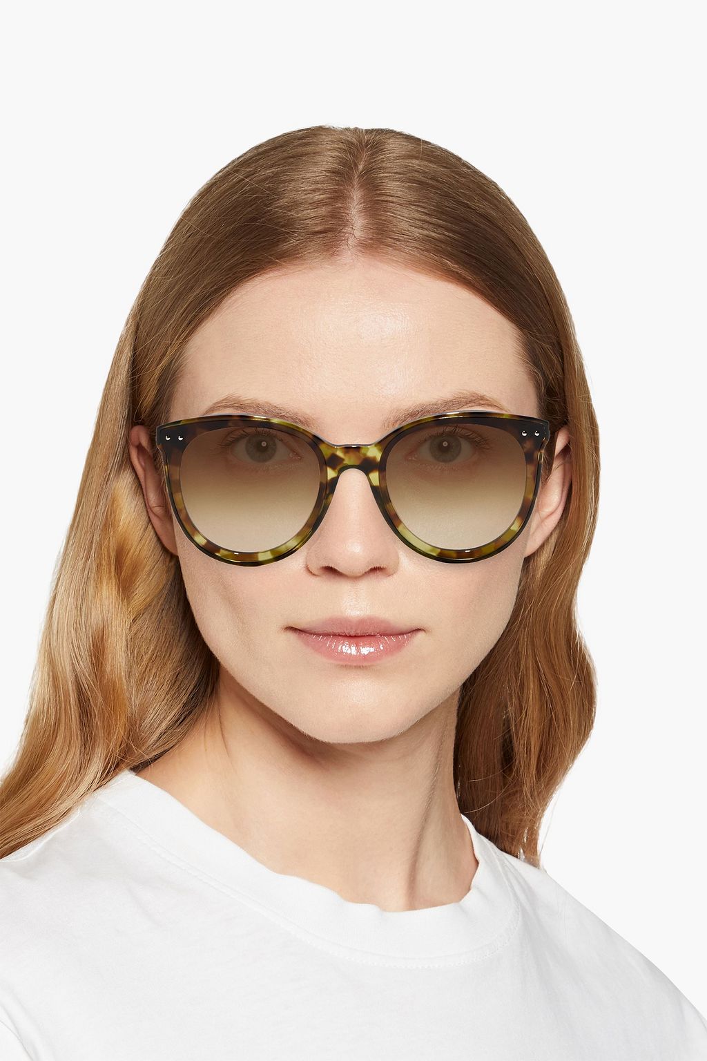 BOTTEGA VENETA Round-frame tortoiseshell acetate sunglasses
