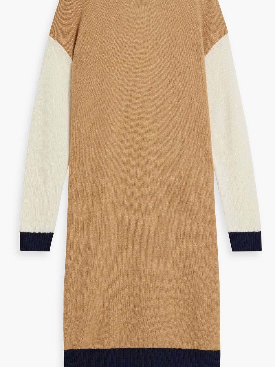 color-block cashmere midi dress