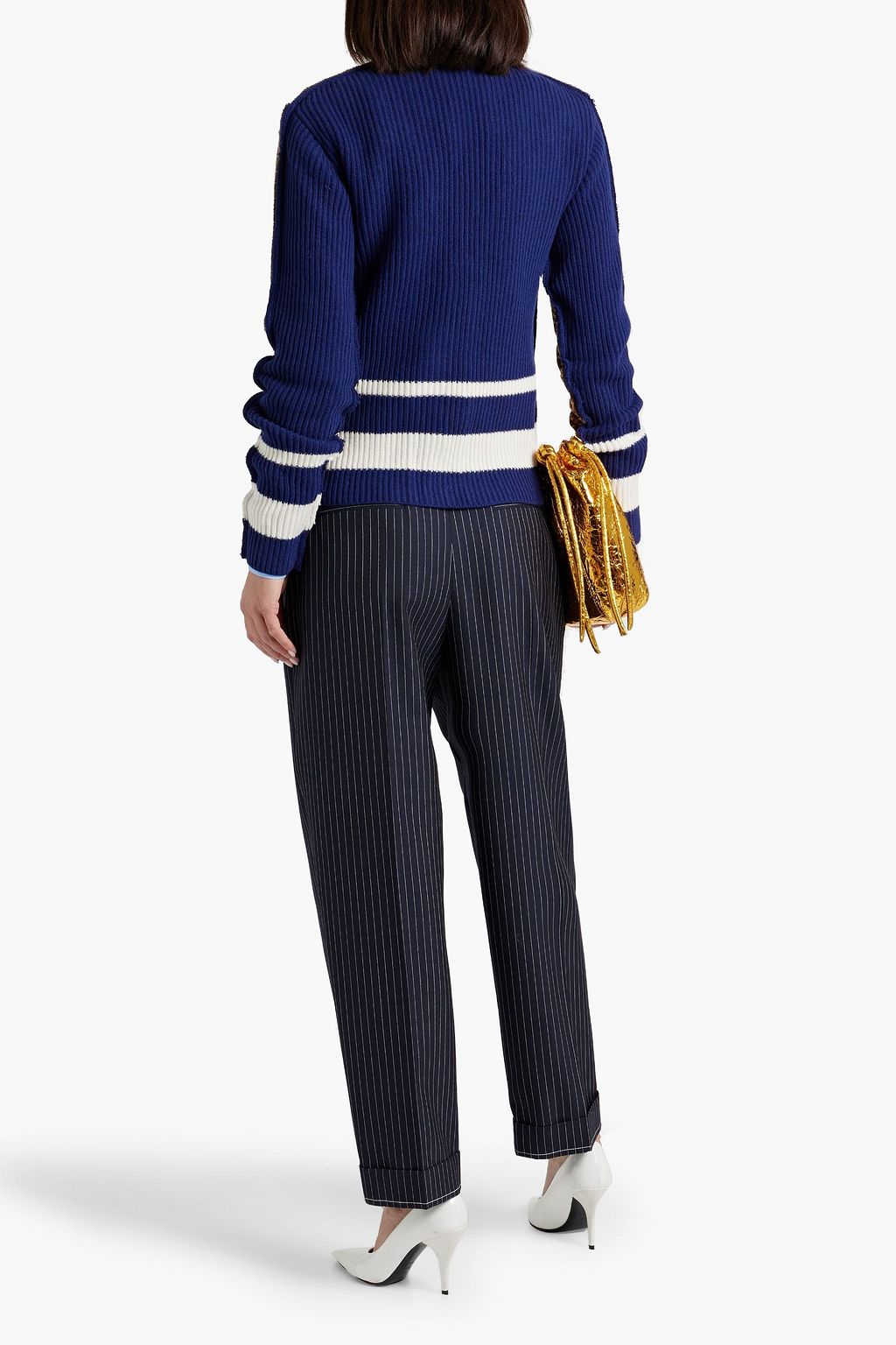 MARNI Jacquard-knit and ribbed wool-blend cardigan