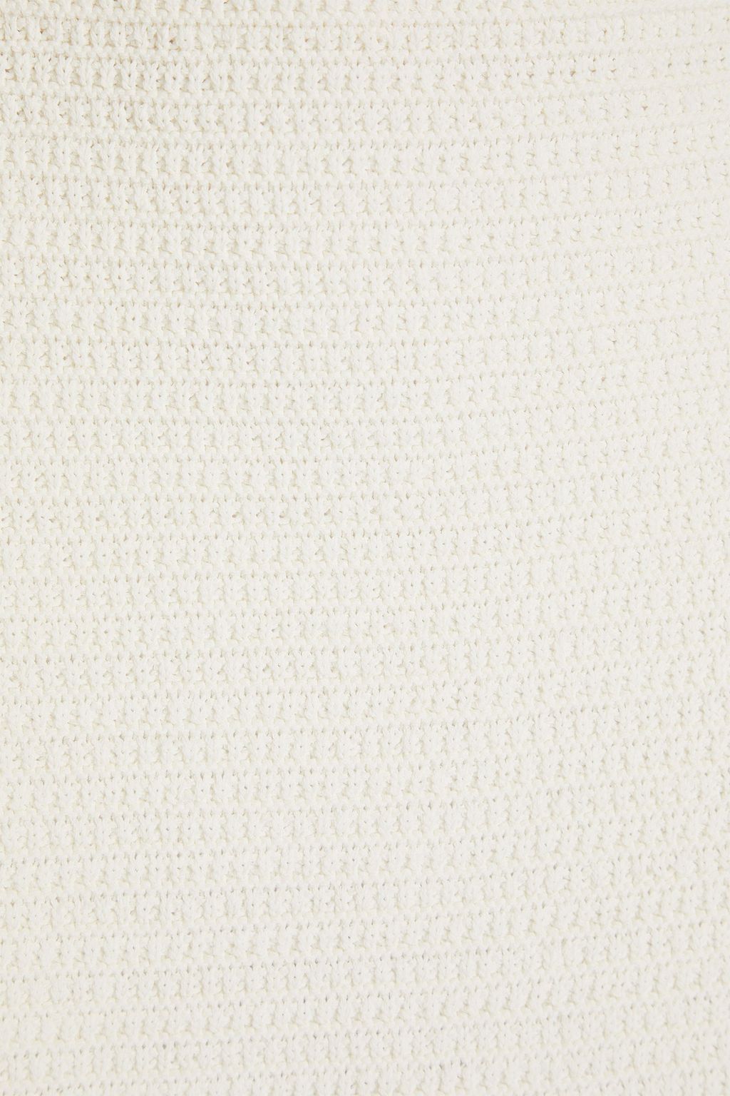 FRAME Feather-embellished crochet-knit mini skirt