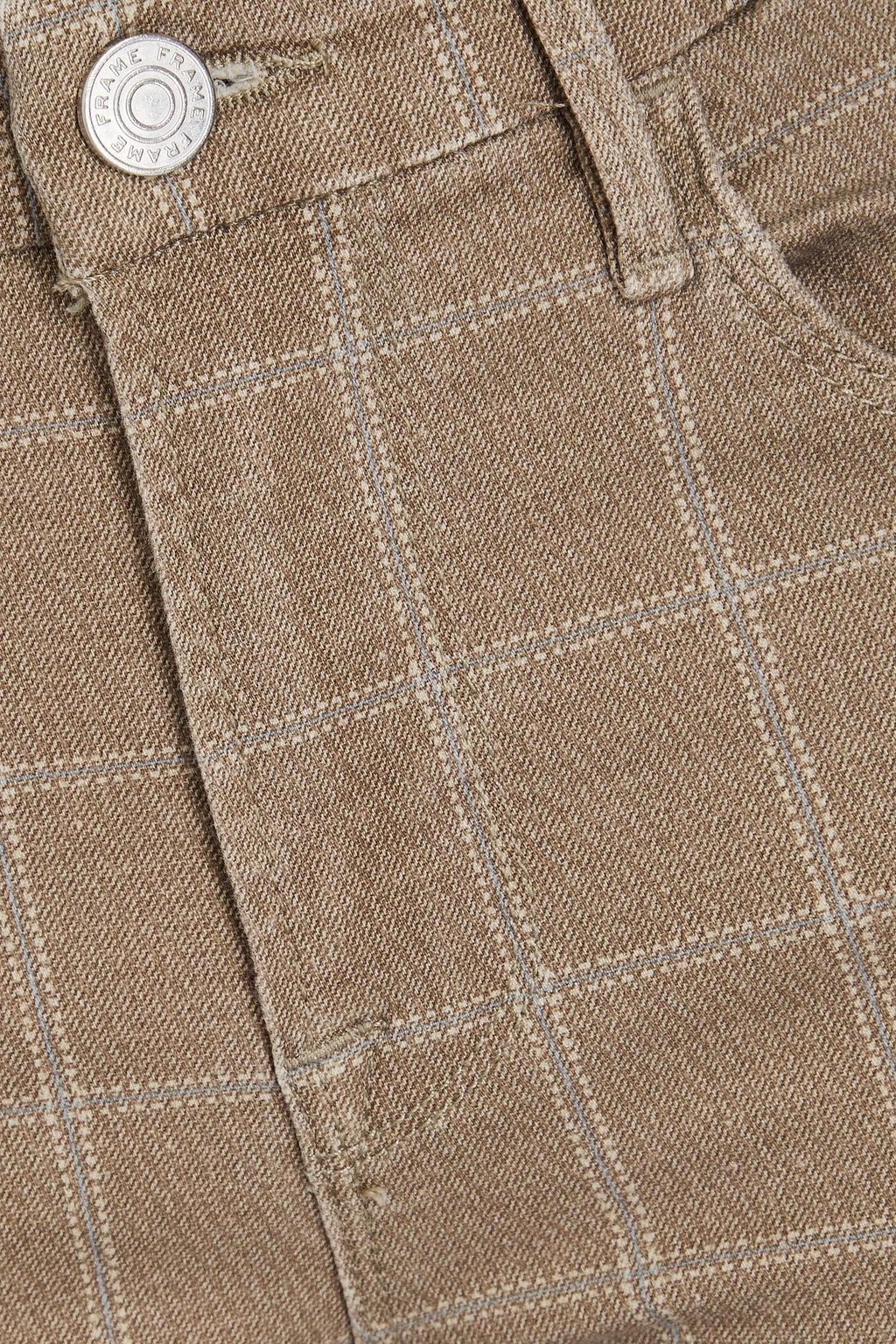 FRAME Checked cotton-blend twill bootcut pants
