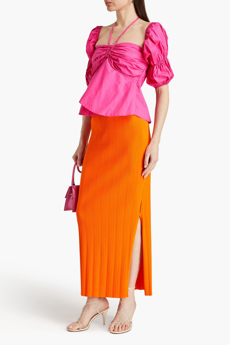  Frame - Maxirock Aus Rippstrick Mit Cut-outs - Orange - Xxs 