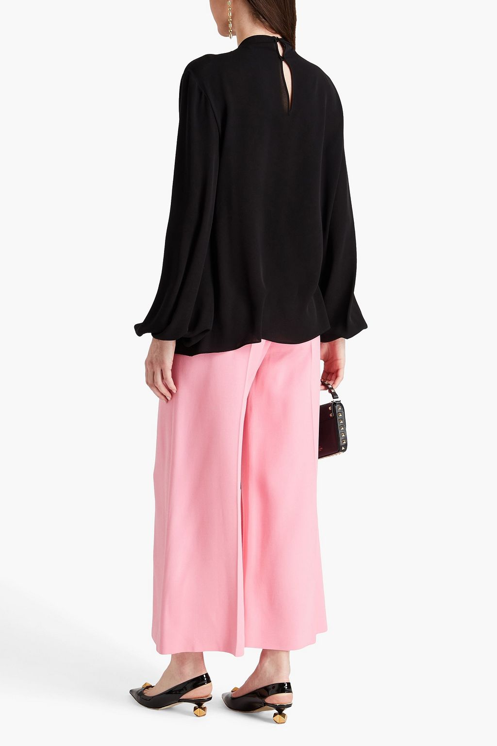 VALENTINO GARAVANI Pussy-bow silk-crepe blouse
