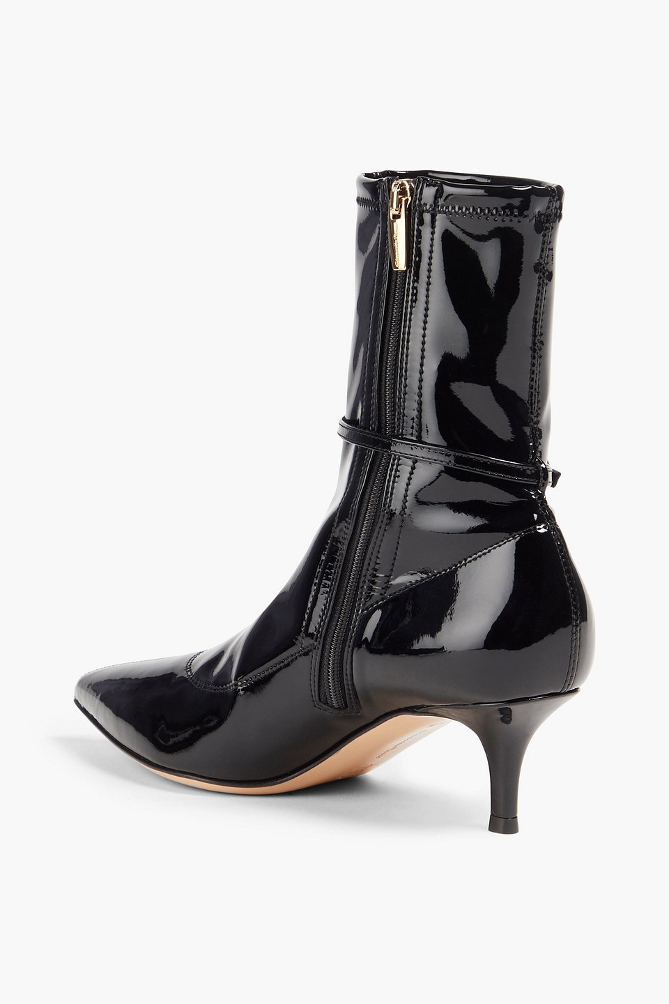 Gianvito Rossi Ribbon Bootie 55 Vinyl Ankle Boots In Black