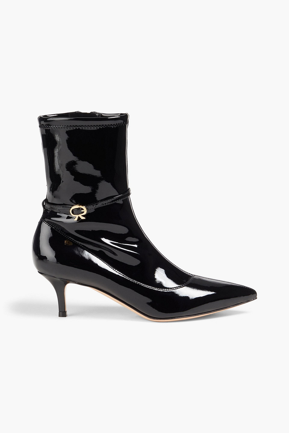 Gianvito Rossi Ribbon Bootie 55 Vinyl Ankle Boots In Black