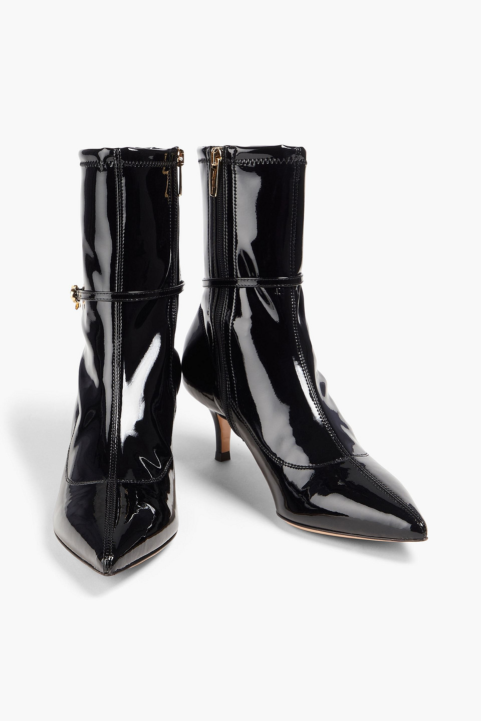 Gianvito Rossi Ribbon Bootie 55 Vinyl Ankle Boots In Black