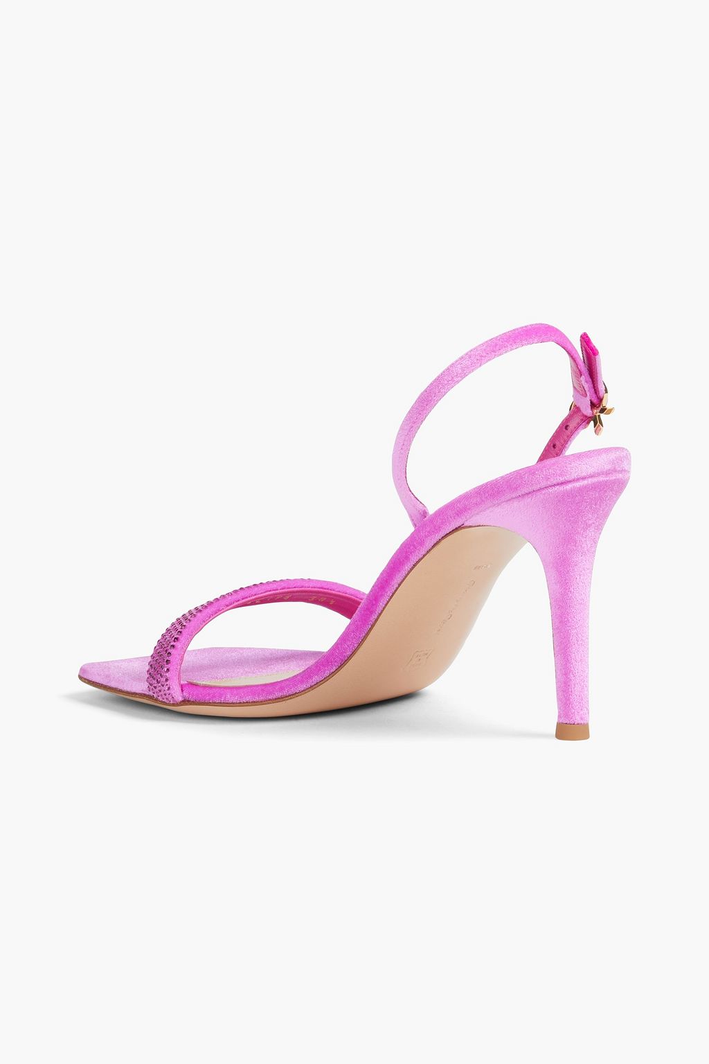 GIANVITO ROSSI Britney 85 crystal-embellished chenille slingback sandals
