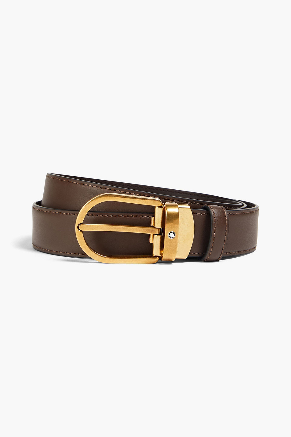 Montblanc Leather Belt In Brown