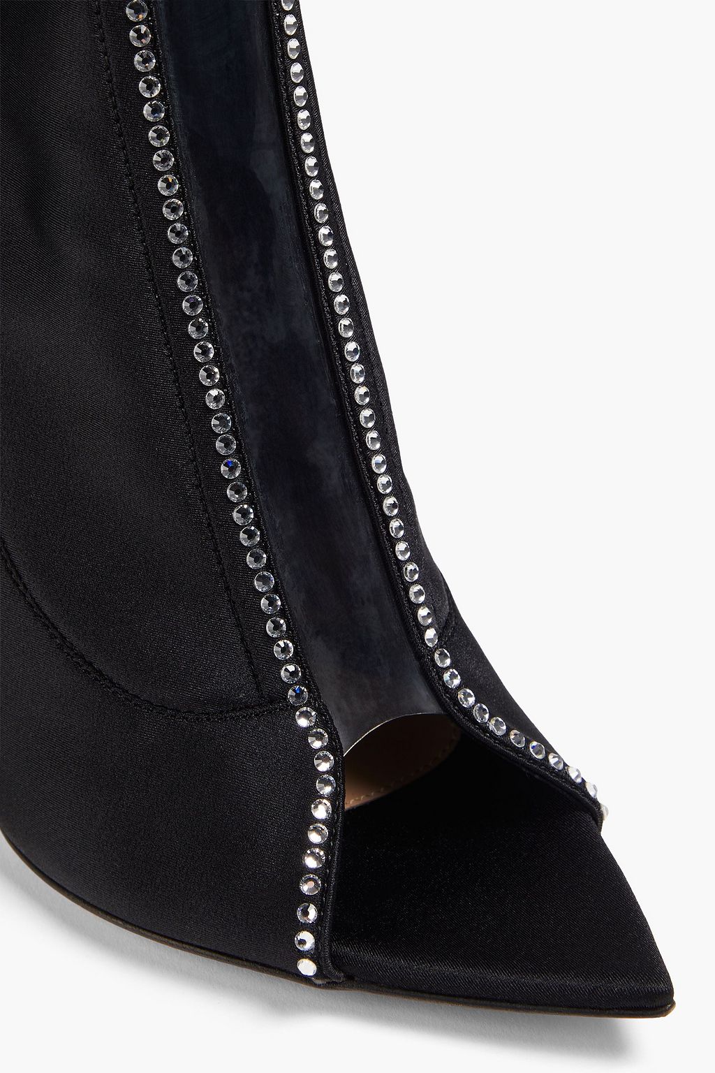 GIANVITO ROSSI Crystal-embellished PVC and satin ankle boots