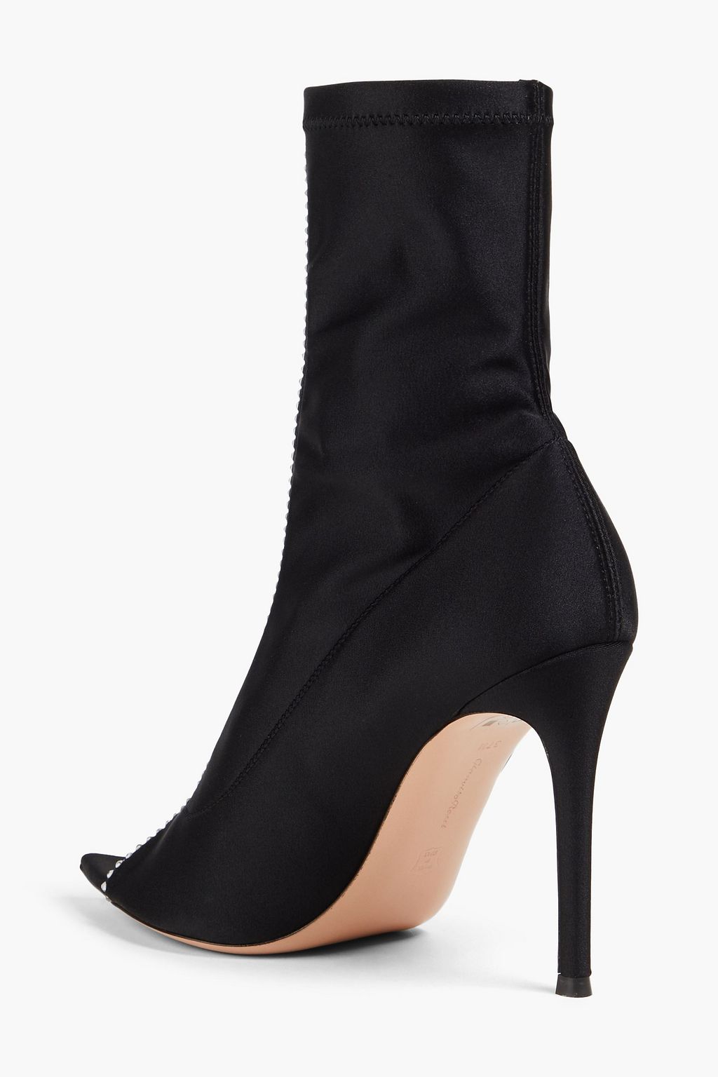 GIANVITO ROSSI Crystal-embellished PVC and satin ankle boots