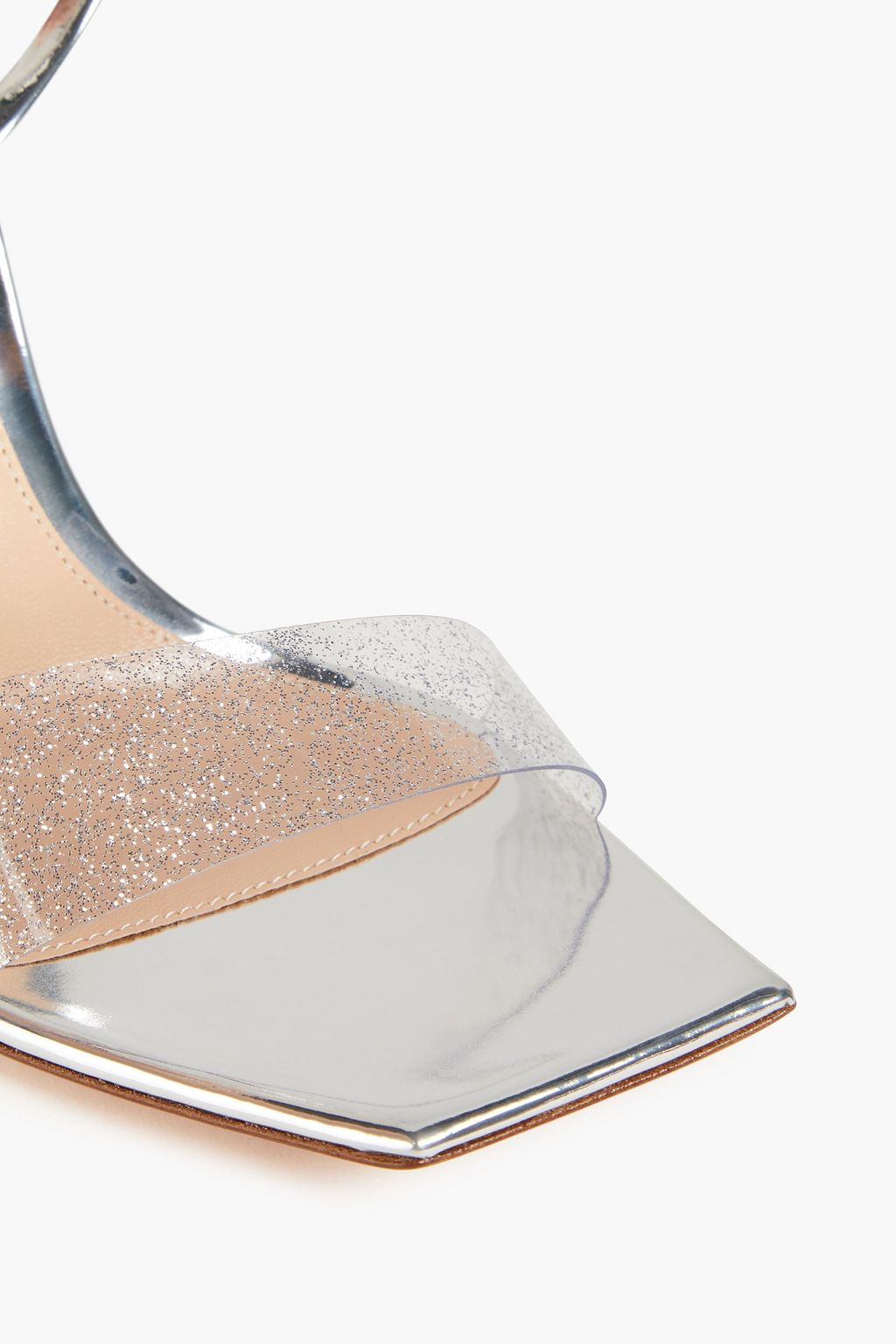 GIANVITO ROSSI Odyssey mirrored-leather and glittered TPU sandals