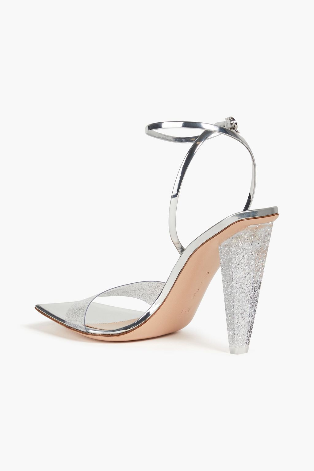 GIANVITO ROSSI Odyssey mirrored-leather and glittered TPU sandals