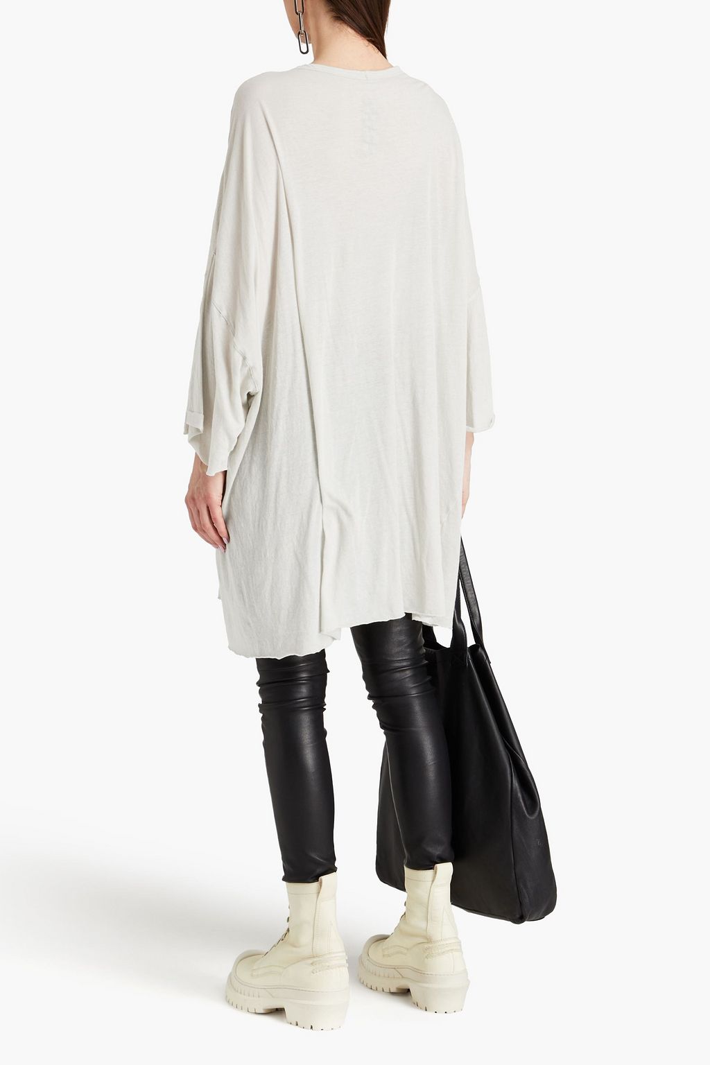 RICK OWENS Tunika aus Baumwoll-Jersey mit Flammgarneffekt