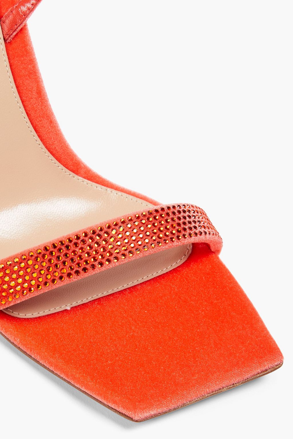GIANVITO ROSSI Britney 85 crystal-embellished chenille slingback sandals