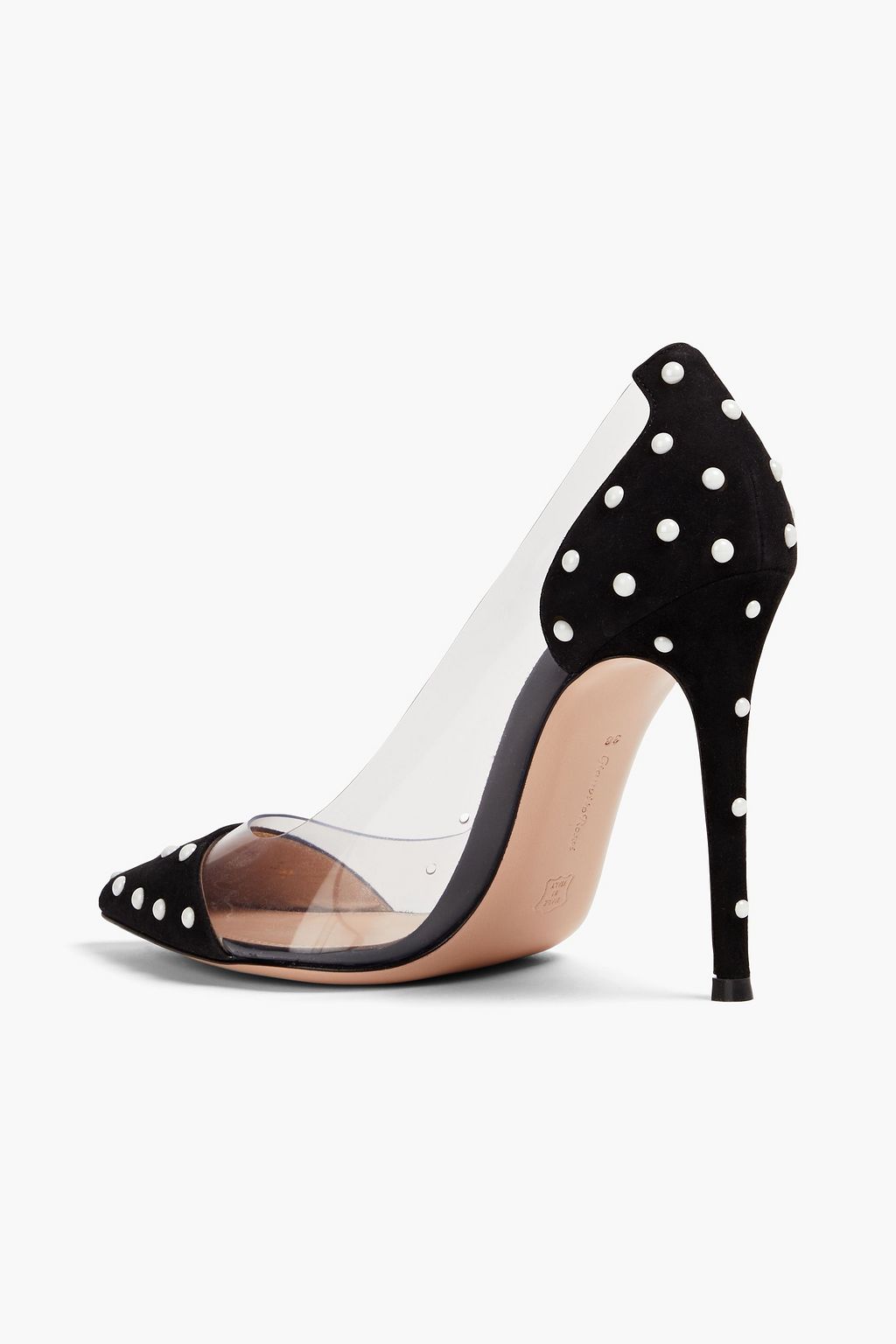 GIANVITO ROSSI Reine PVC&スエード パンプス ビーズ付き