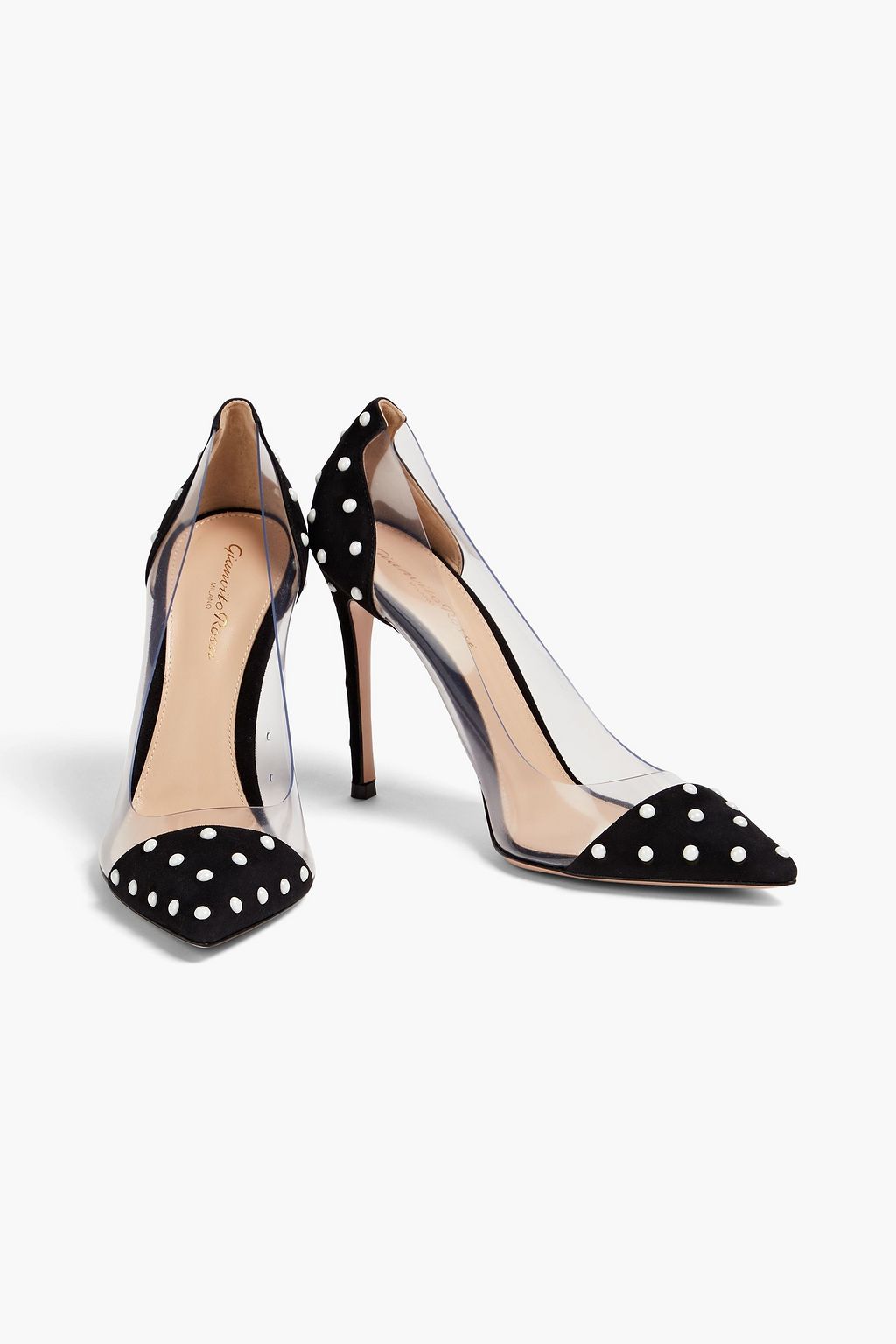 GIANVITO ROSSI Reine PVC&スエード パンプス ビーズ付き