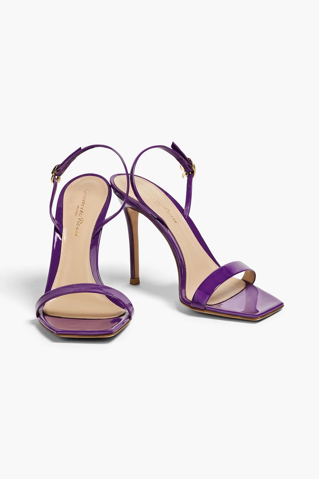 GIANVITO ROSSI Ribbon 105 patent-leather slingback sandals