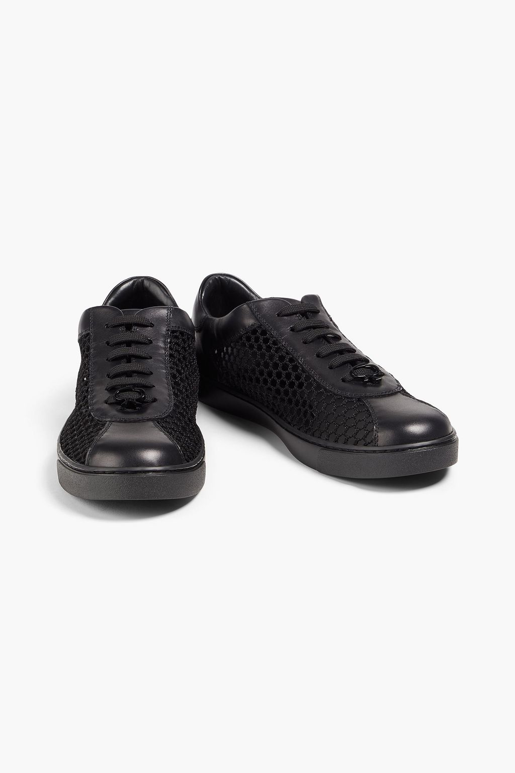 GIANVITO ROSSI Helena mesh and leather sneakers