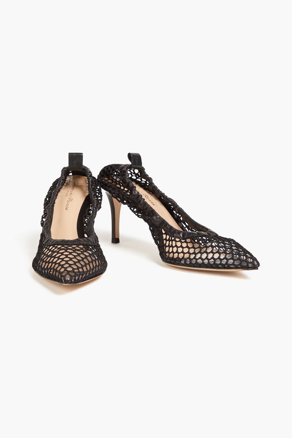 GIANVITO ROSSI フィッシュネット パンプス レザートリム