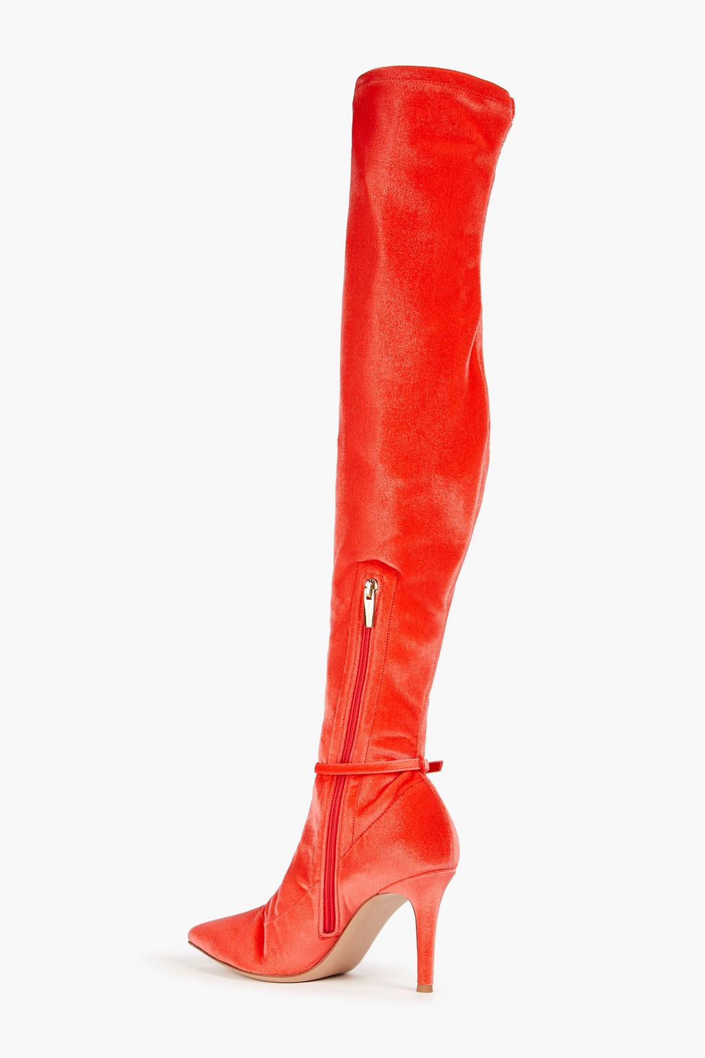 GIANVITO ROSSI بوت بطول أعلى الركبة من المخمل المطاط