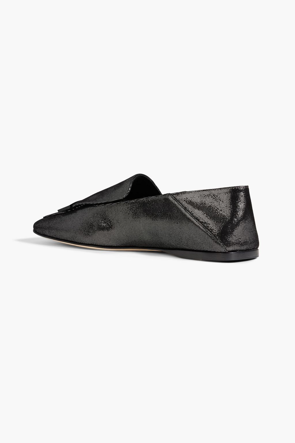 SERGIO ROSSI sr1 05 embellished metallic suede collapsible-heel loafers