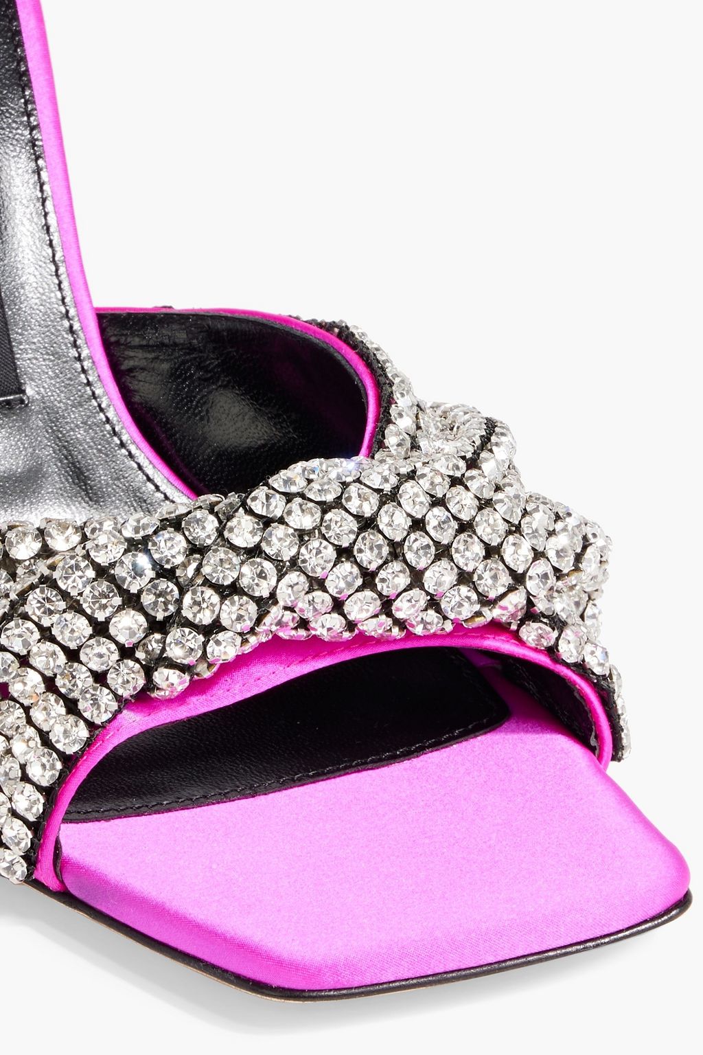 SERGIO ROSSI sr Tyra 95 crystal-embellished satin mules