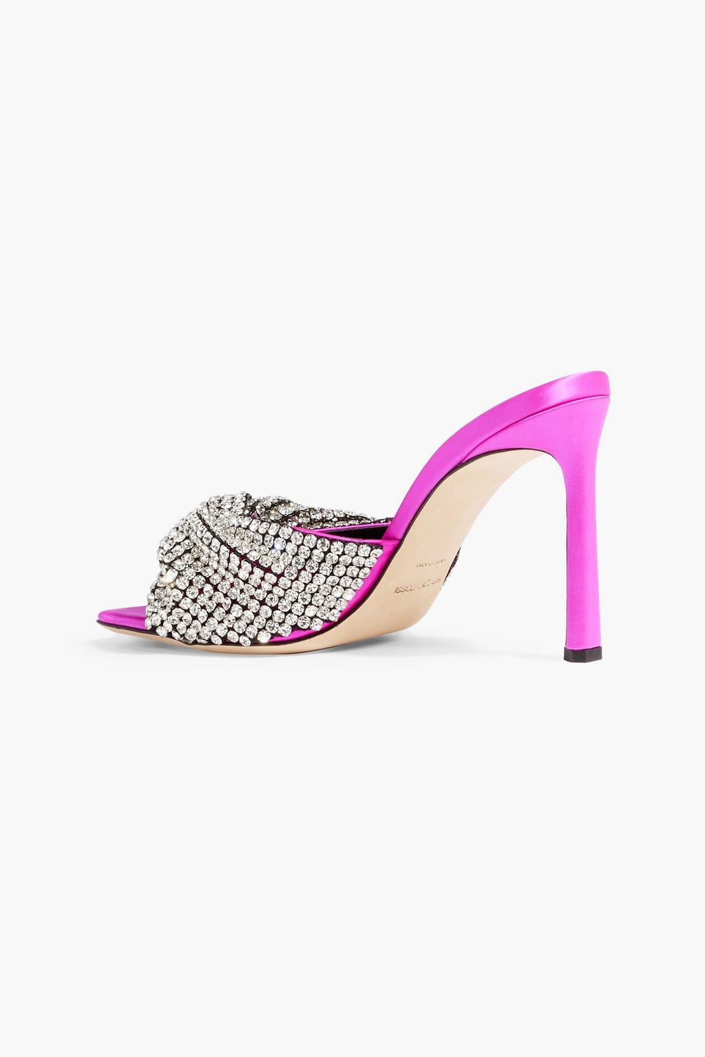 SERGIO ROSSI sr Tyra 95 crystal-embellished satin mules