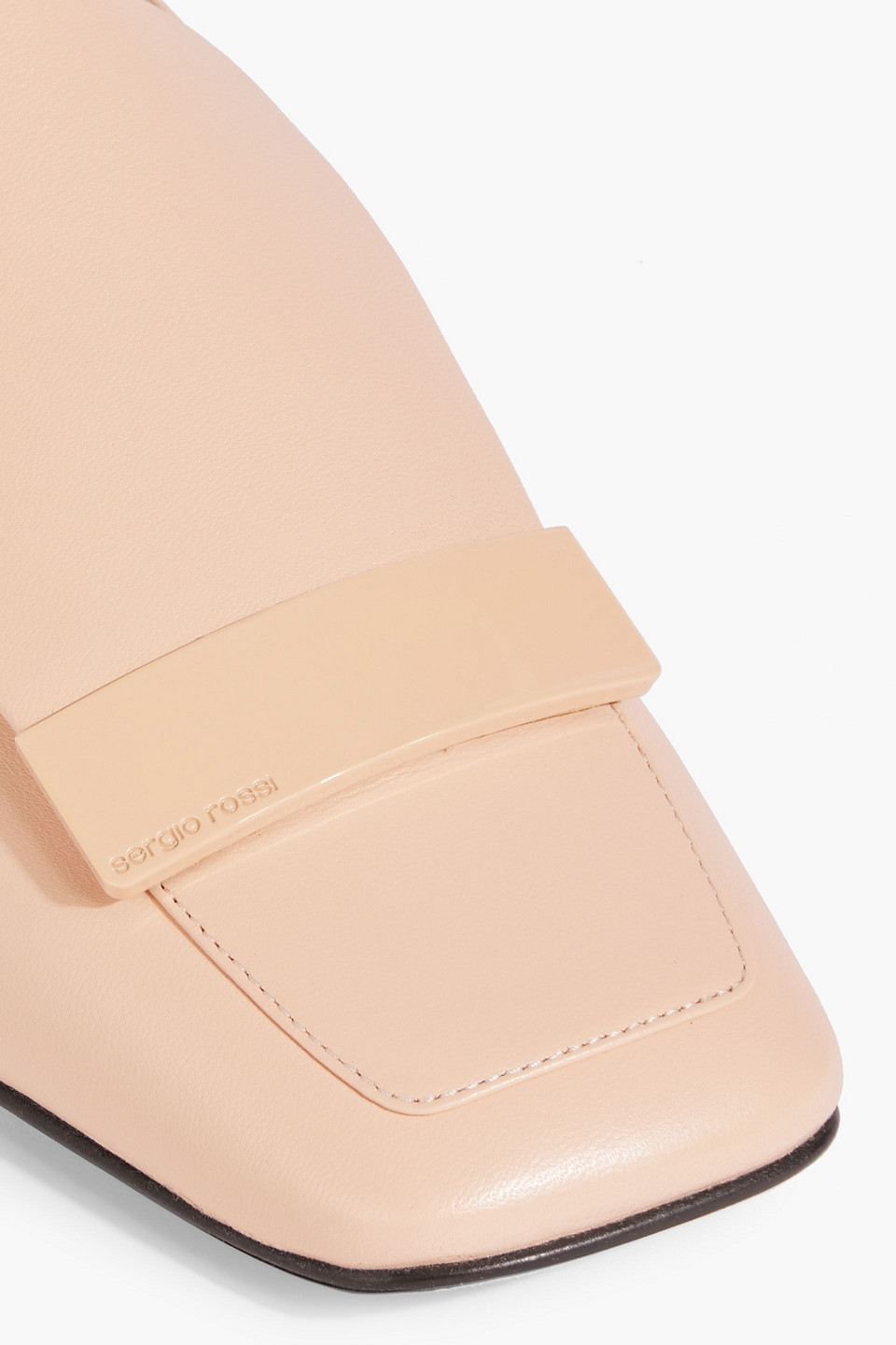 Sergio Rossi Sr1 Leather Collapsible-heel Loafers In Neutral
