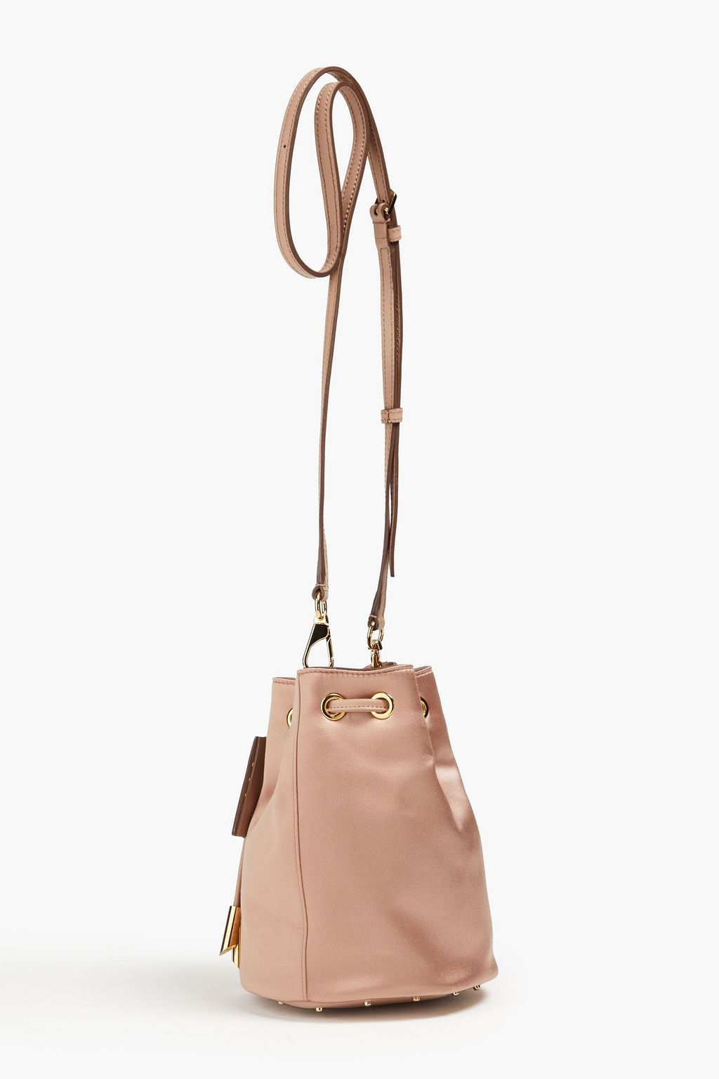 TOD'S حقيبة باكيت من الساتان بحواف من الجلد
