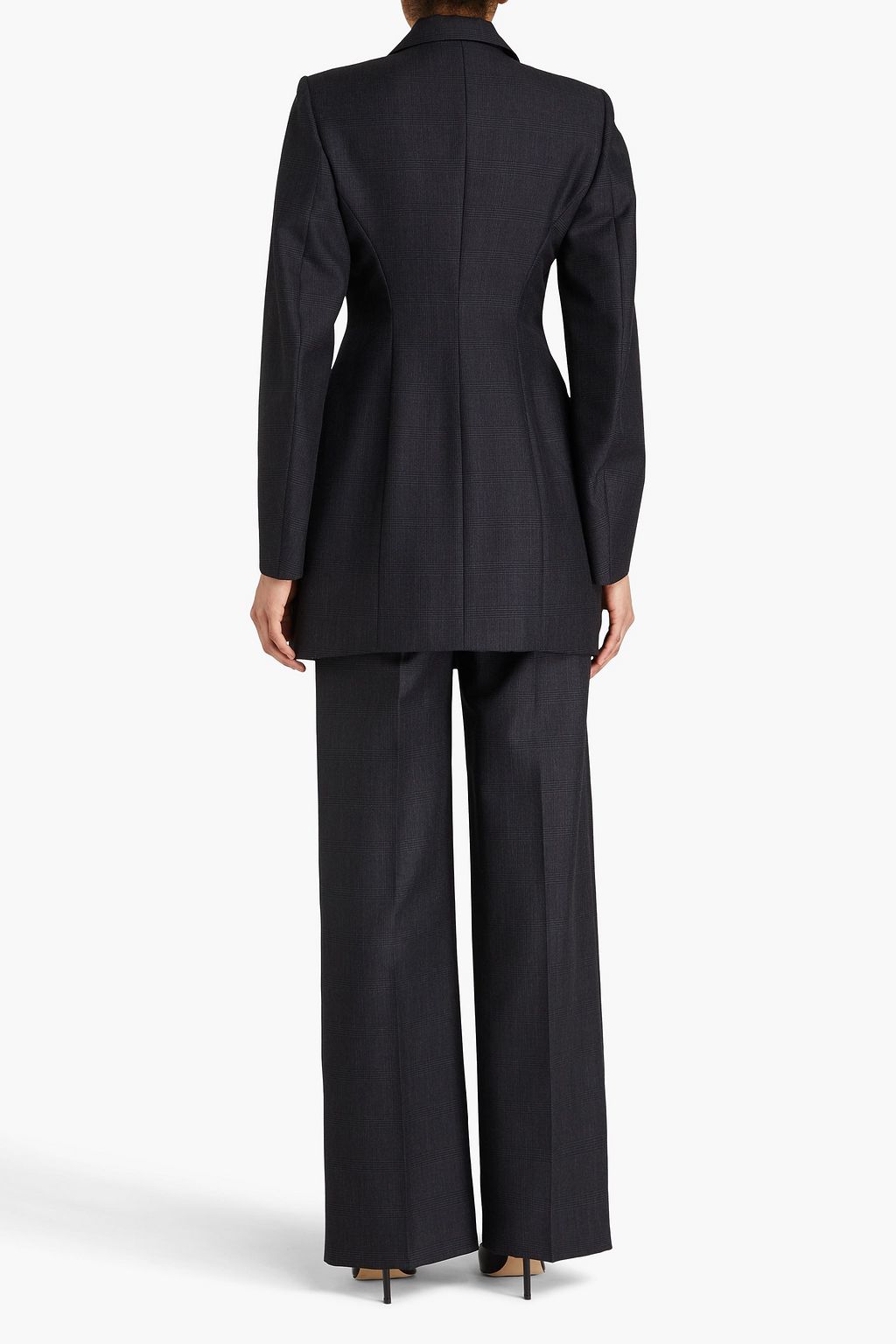 ALAÏA Prince of Wales checked wool and mohair-blend coat