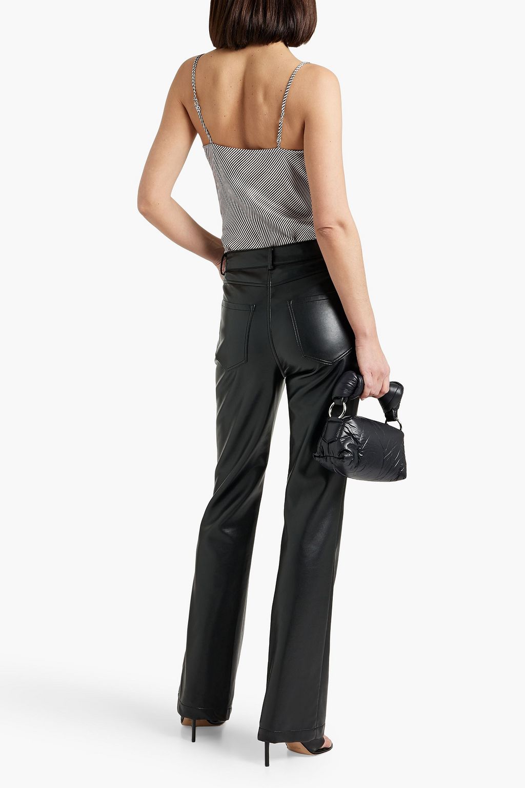 FRAME Striped silk-satin camisole