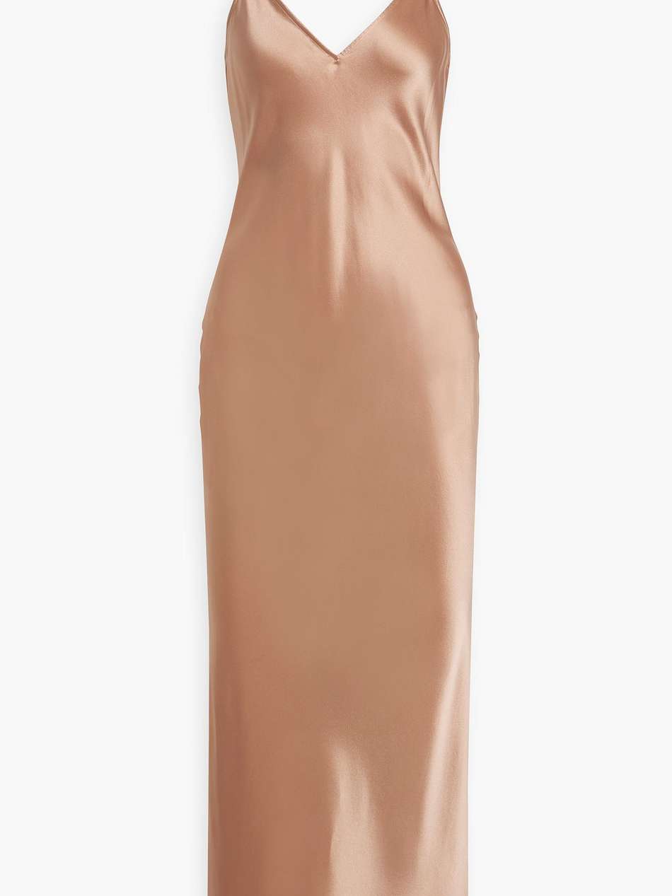 silk-satin midi slip dress