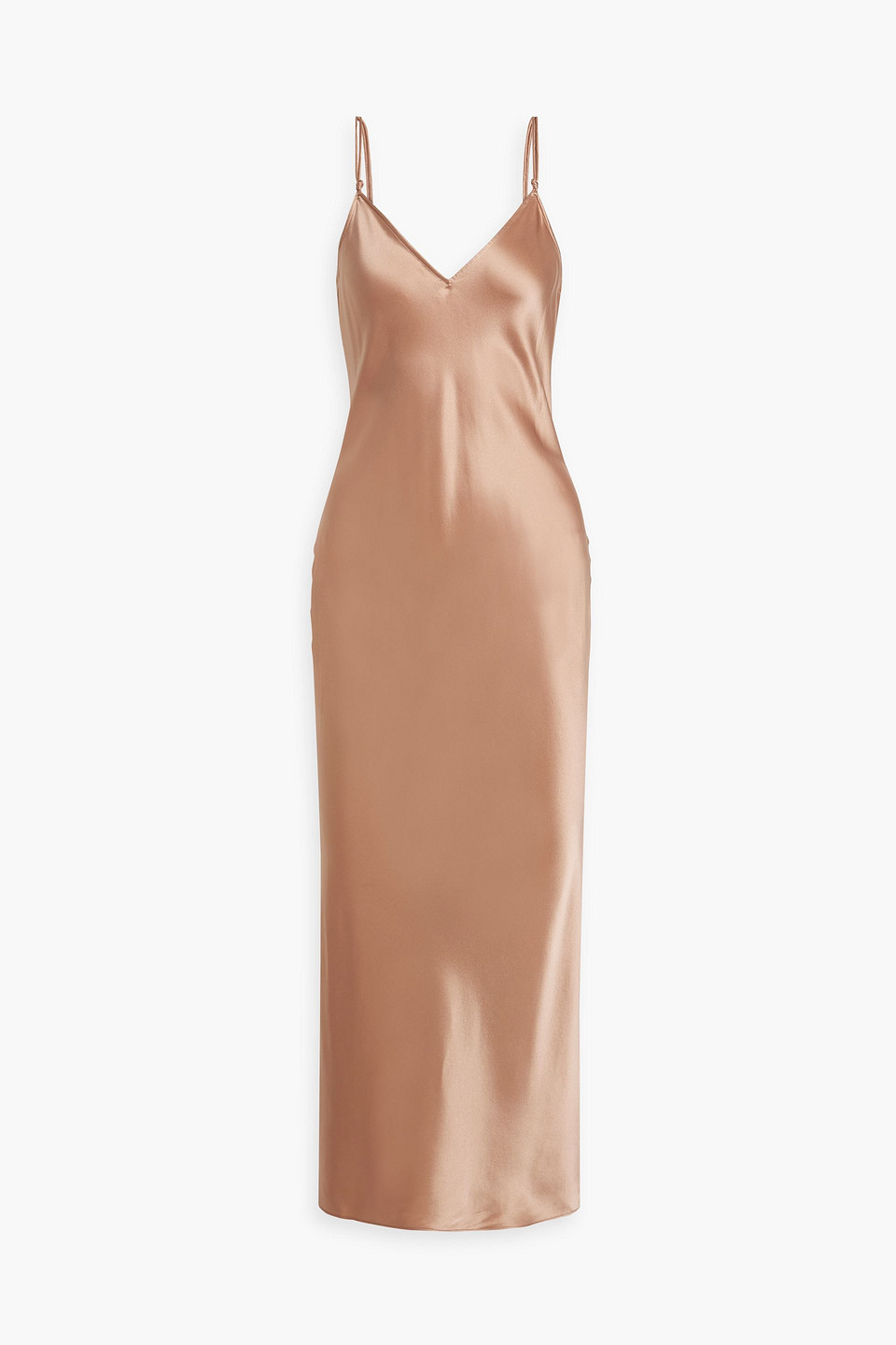 Frame Silk-satin Midi Slip Dress In Neutral