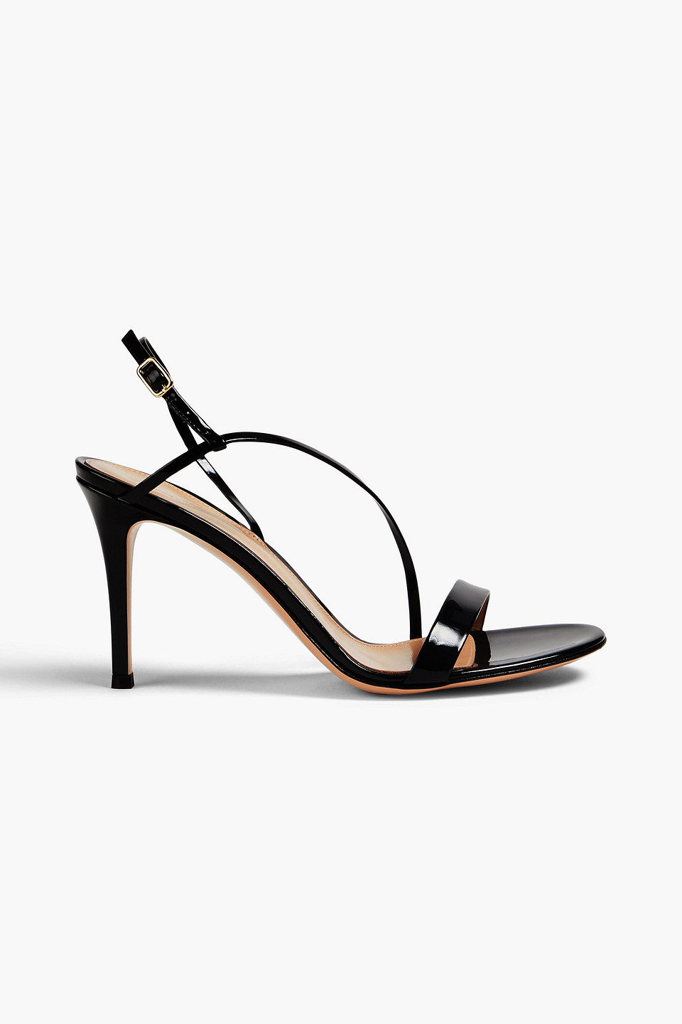 Gianvito Rossi Patent-leather Slingback Sandals In Black
