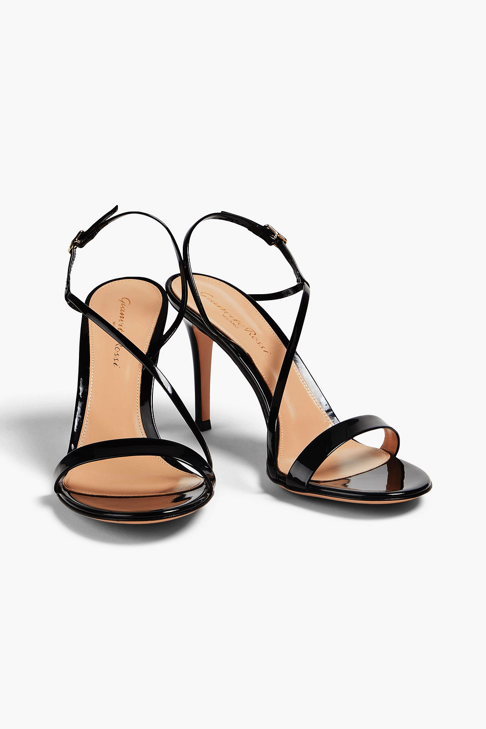 Gianvito Rossi Patent-leather Slingback Sandals In Black