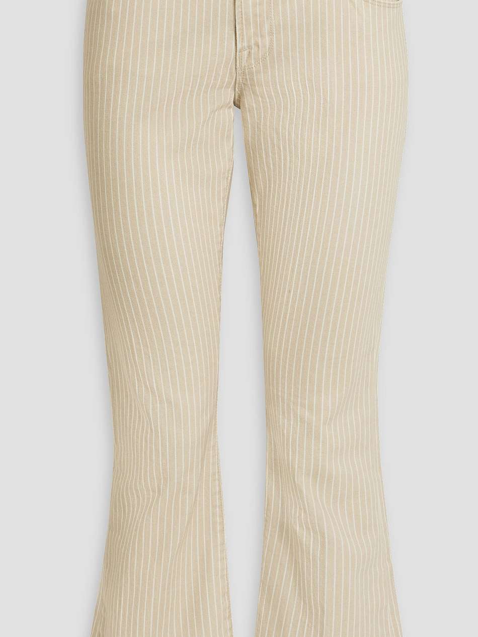 le crop mini boot striped mid-rise bootcut jeans