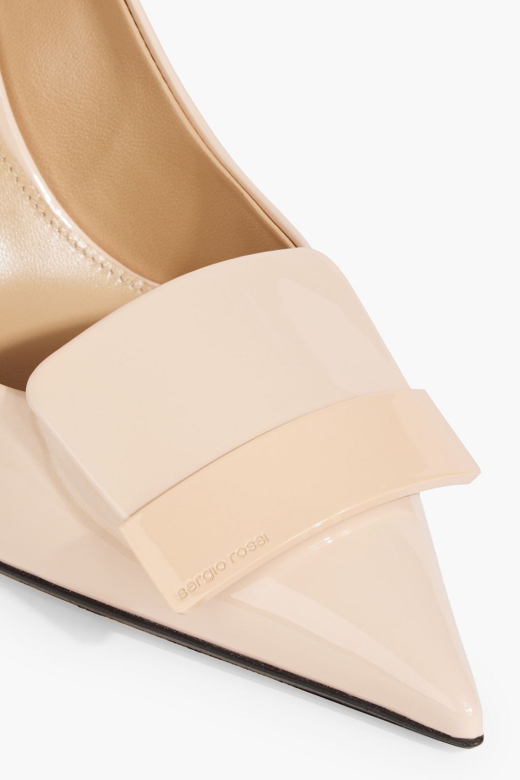 SERGIO ROSSI Embellished patent-leather pumps