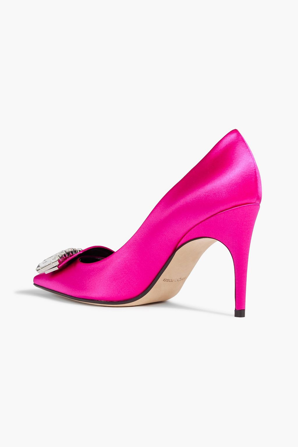 SERGIO ROSSI sr1 90 crystal-embellished satin pumps