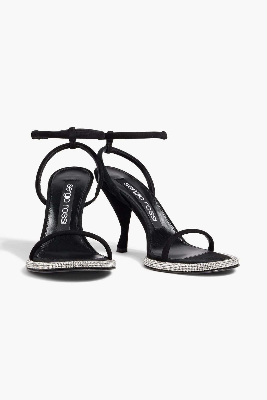SERGIO ROSSI sr Bijoux crystal embellished suede sandals THE OUTNET
