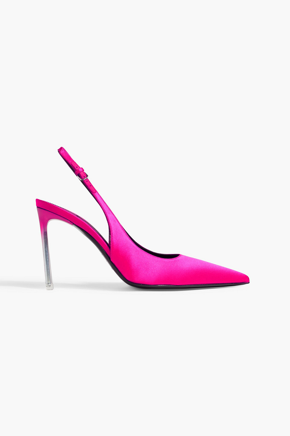 Sergio Rossi Sr Liya Satin Slingback Pumps In Magenta