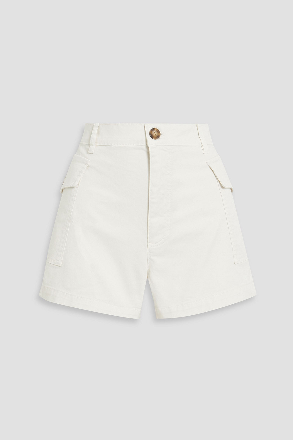 Frame Cotton-blend Twill Shorts In White