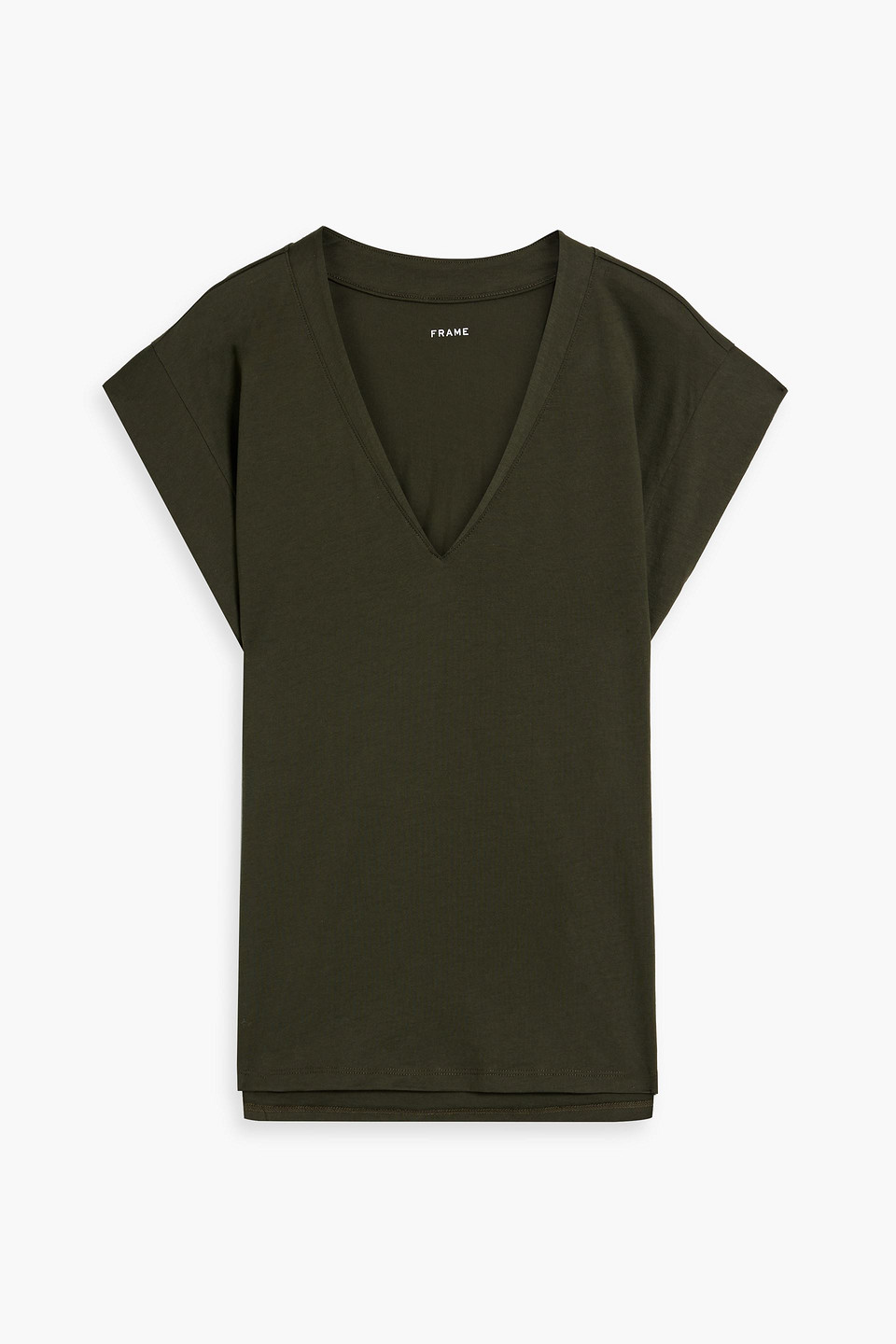 Frame Cotton-jersey T-shirt In Army Green