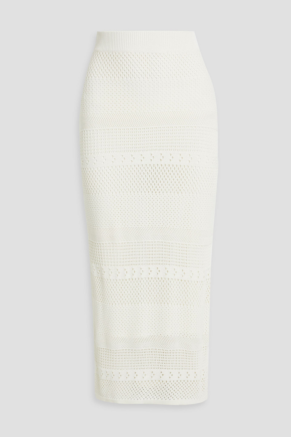 Frame Crochet-knit Midi Pencil Skirt In Off-white