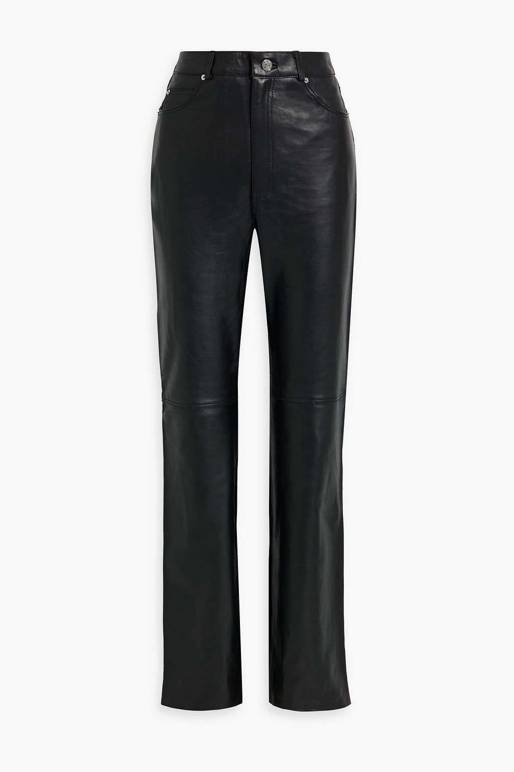 GRLFRND Leather straight-leg pants