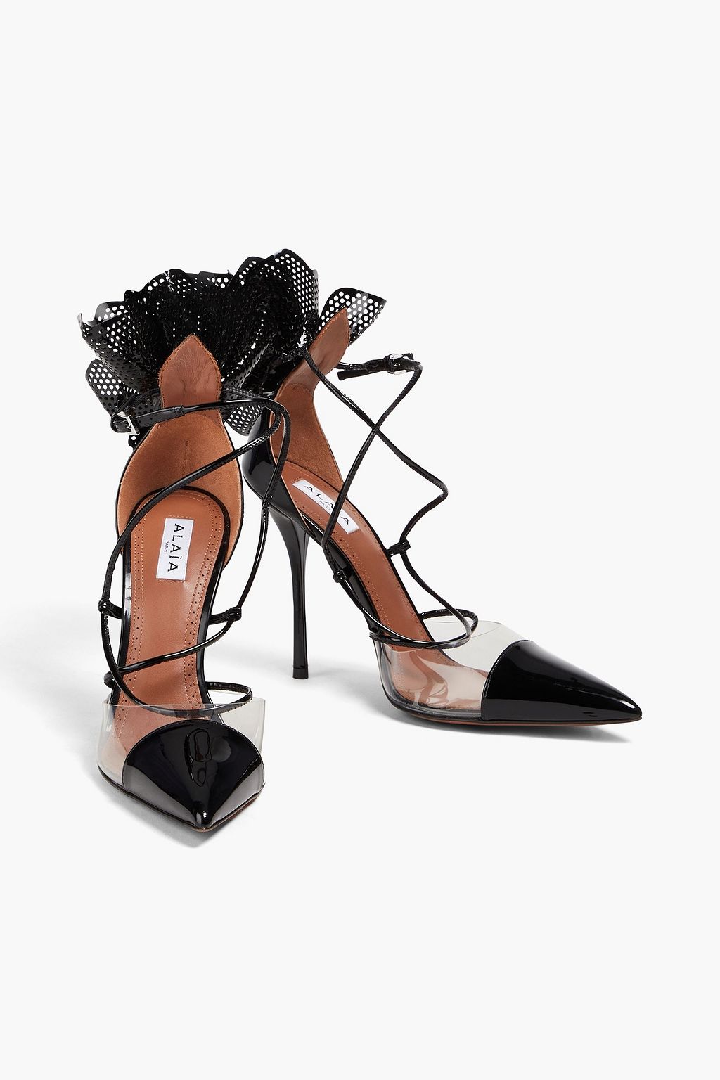 ALAÏA Appliquéd patent-leather and PVC pumps