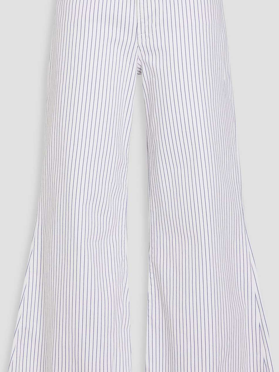 la palazzo cropped striped high-rise wide-leg jeans