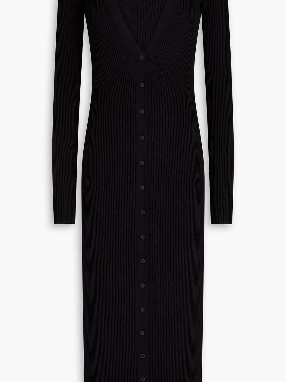 ribbed-knit midi dress