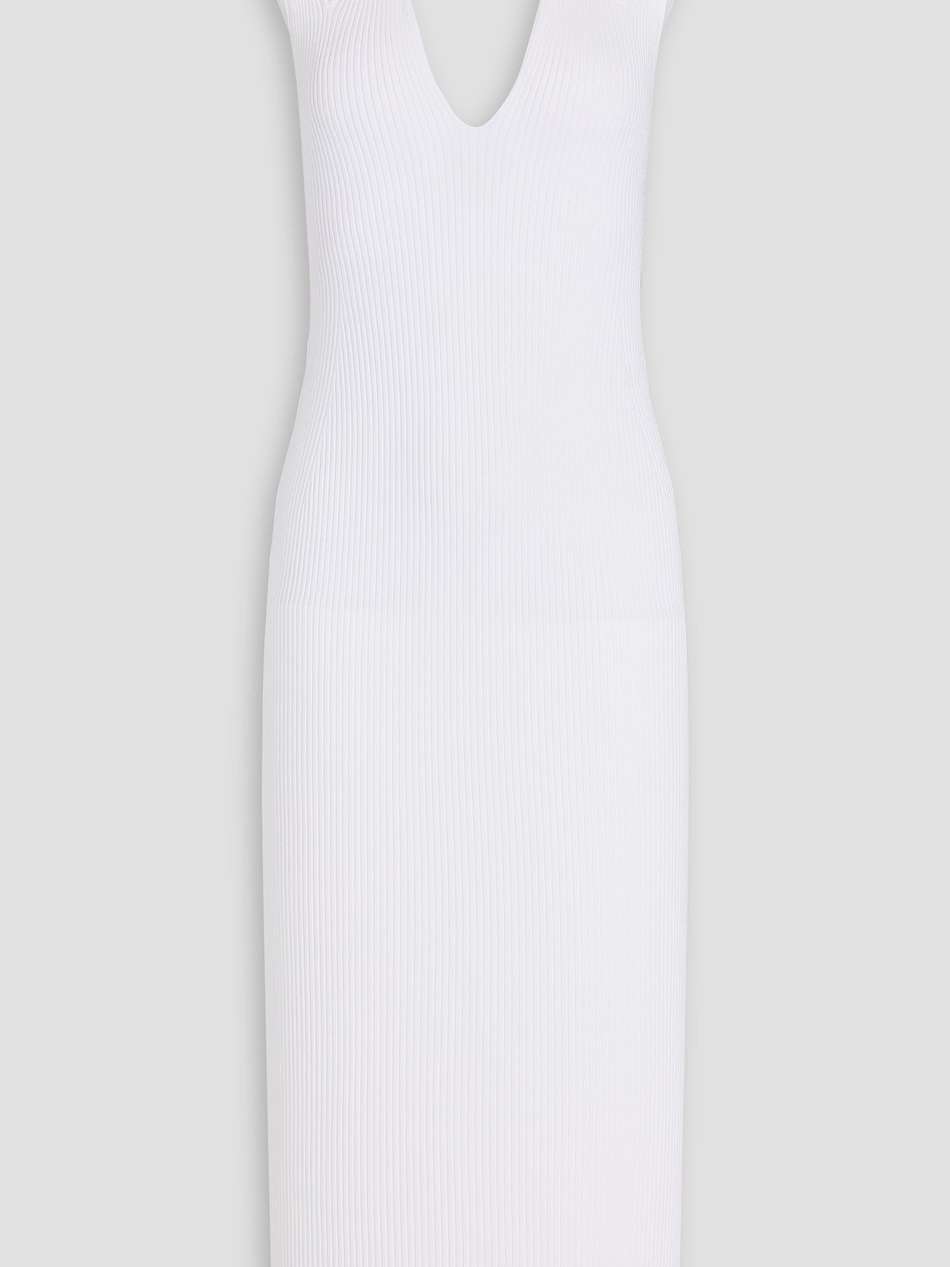 ribbed-knit halterneck midi dress