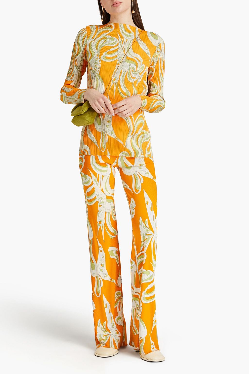PUCCI Plissé-crepe blouse