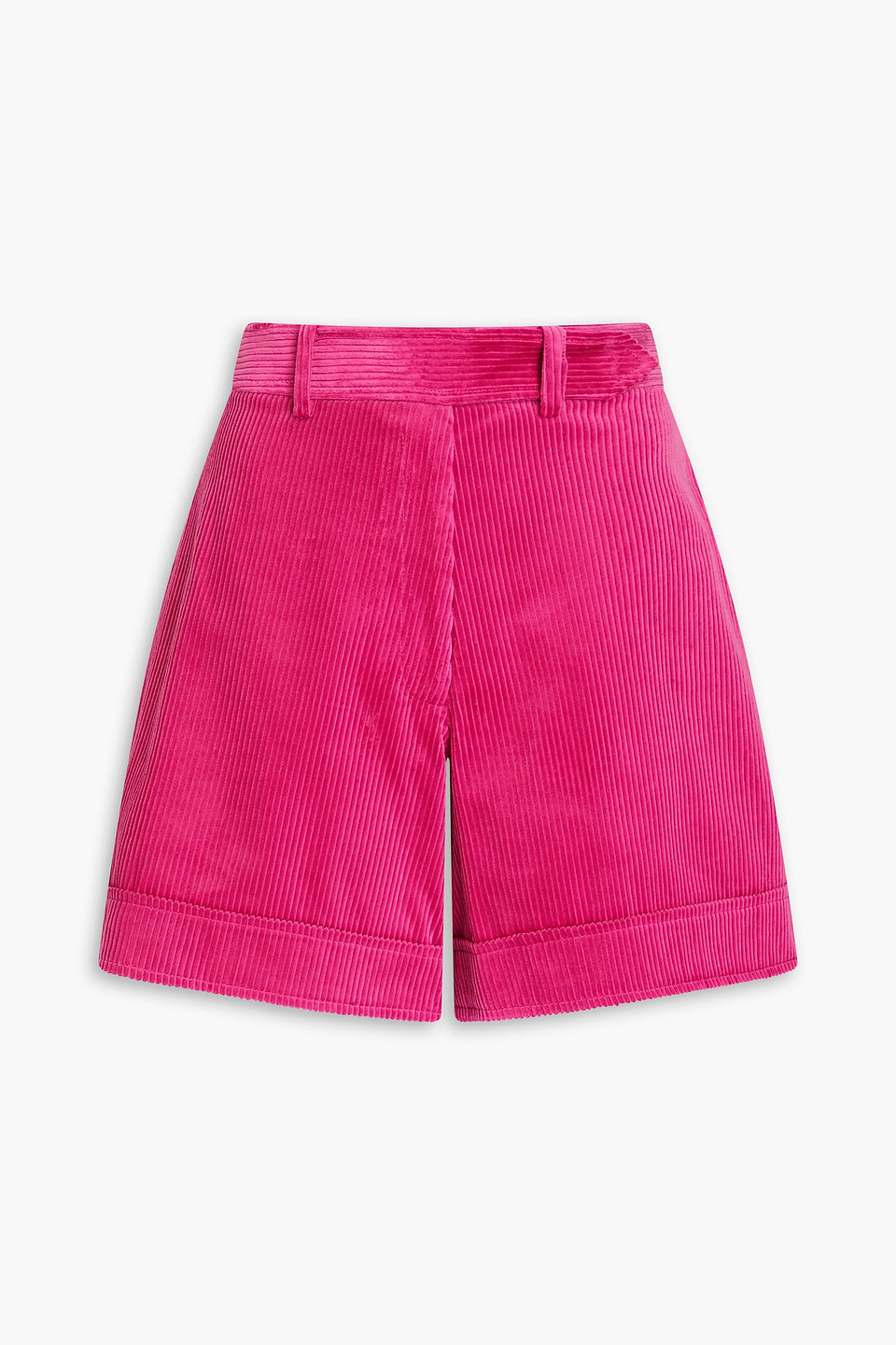 Shop Oscar De La Renta Cotton-corduroy Shorts In Fuchsia